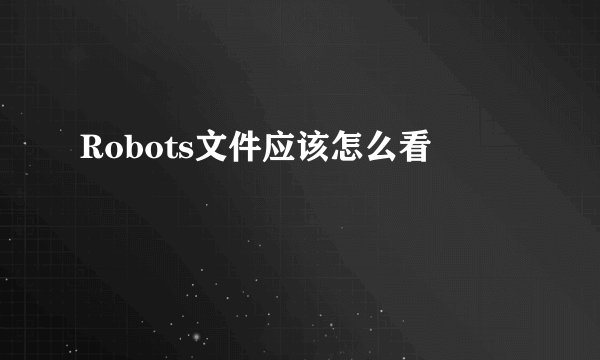 Robots文件应该怎么看