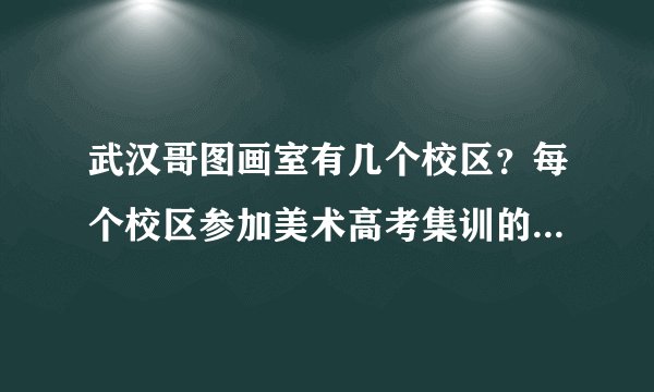 武汉哥图画室有几个校区？每个校区参加美术高考集训的学生大约有多少？