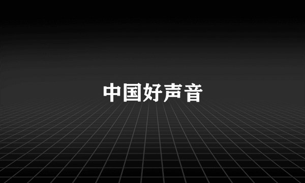 中国好声音