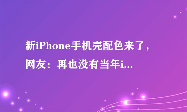 新iPhone手机壳配色来了，网友：再也没有当年iphone4的惊艳了