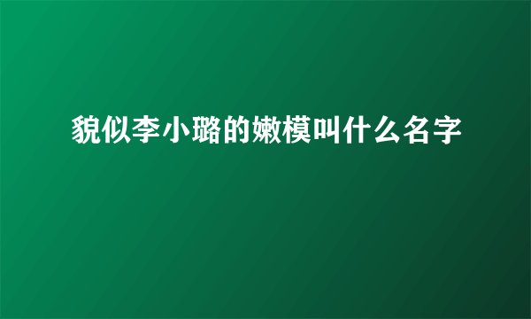貌似李小璐的嫩模叫什么名字
