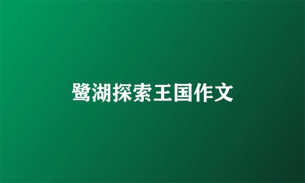 鹭湖探索王国作文