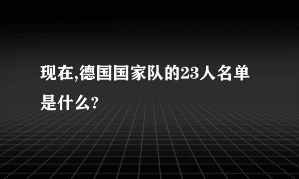 现在,德国国家队的23人名单是什么?