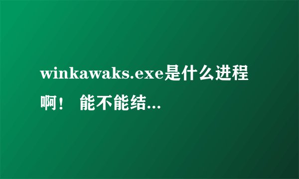 winkawaks.exe是什么进程啊！ 能不能结束这个进程