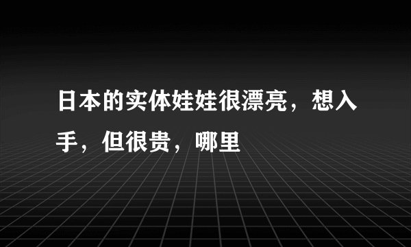日本的实体娃娃很漂亮，想入手，但很贵，哪里