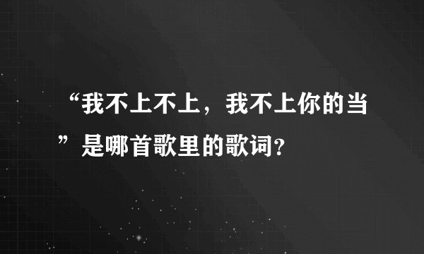 “我不上不上，我不上你的当”是哪首歌里的歌词？