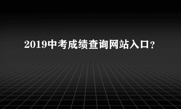 2019中考成绩查询网站入口？