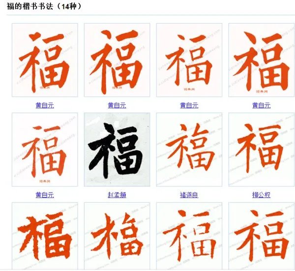 关于福的金文,楷书,小篆,怎么写?