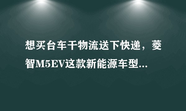 想买台车干物流送下快递，菱智M5EV这款新能源车型怎么样？