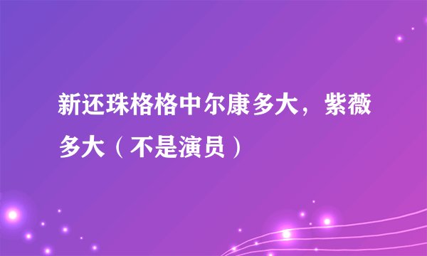 新还珠格格中尔康多大，紫薇多大（不是演员）