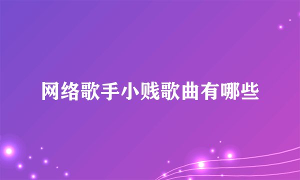 网络歌手小贱歌曲有哪些