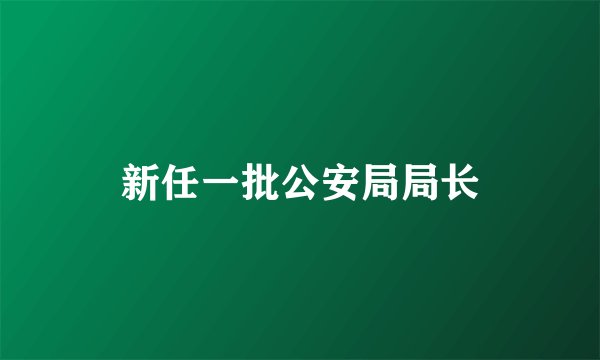 新任一批公安局局长