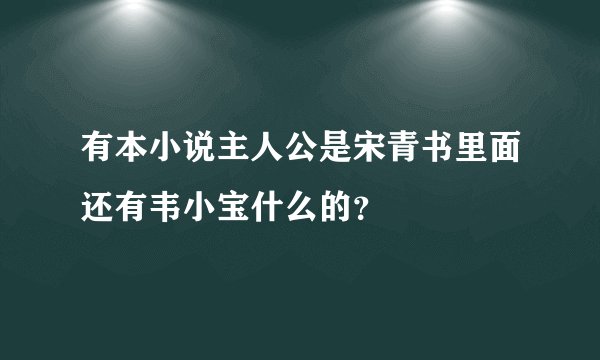 有本小说主人公是宋青书里面还有韦小宝什么的？