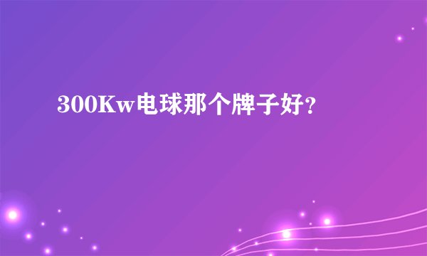 300Kw电球那个牌子好？