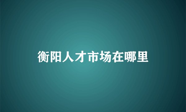 衡阳人才市场在哪里