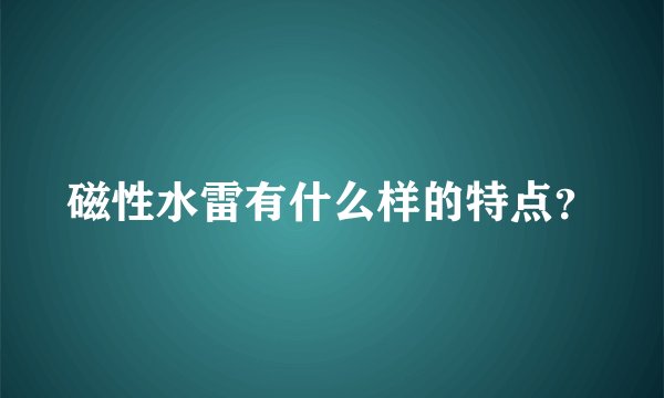 磁性水雷有什么样的特点？