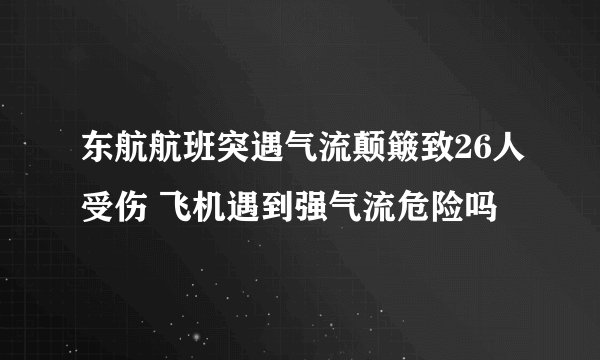 东航航班突遇气流颠簸致26人受伤 飞机遇到强气流危险吗