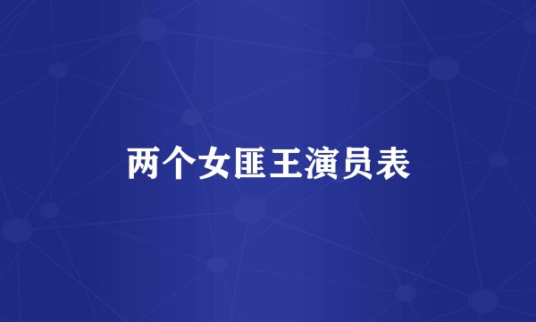两个女匪王演员表