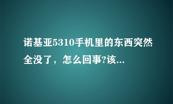 诺基亚5310手机里的东西突然全没了，怎么回事?该怎么办?