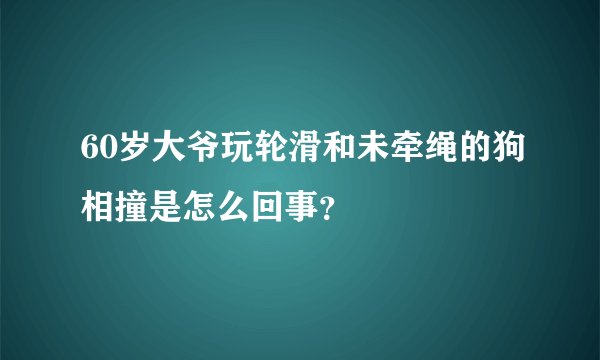60岁大爷玩轮滑和未牵绳的狗相撞是怎么回事？