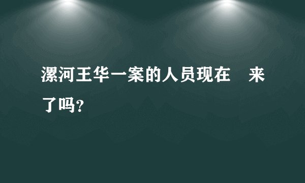 漯河王华一案的人员现在岀来了吗？