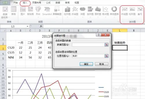 office2010迷你图怎么用