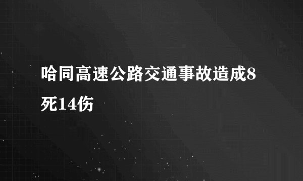 哈同高速公路交通事故造成8死14伤