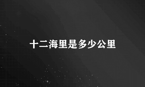 十二海里是多少公里