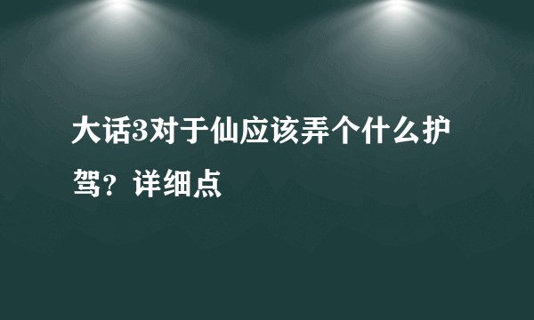 大话3对于仙应该弄个什么护驾？详细点