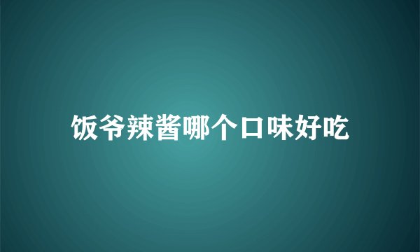 饭爷辣酱哪个口味好吃