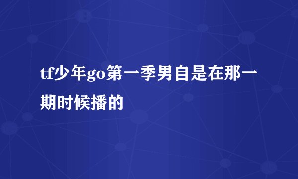 tf少年go第一季男自是在那一期时候播的