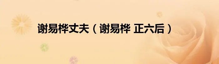 谢易桦丈夫（谢易桦 正六后）