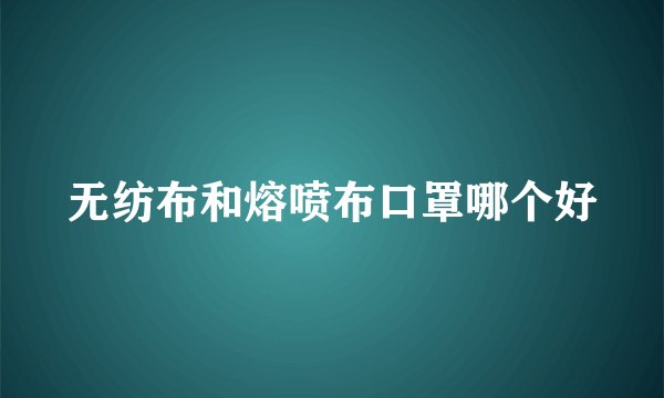 无纺布和熔喷布口罩哪个好