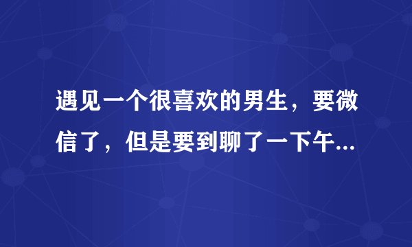遇见一个很喜欢的男生，要微信了，但是要到聊了一下午才发现他有女朋友