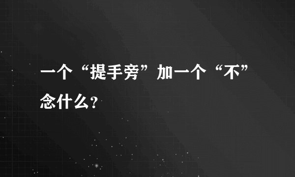 一个“提手旁”加一个“不”念什么？