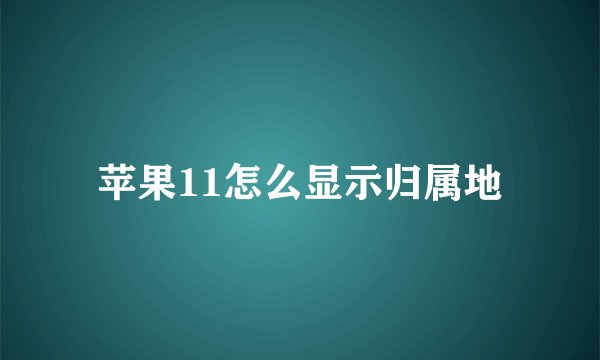 苹果11怎么显示归属地