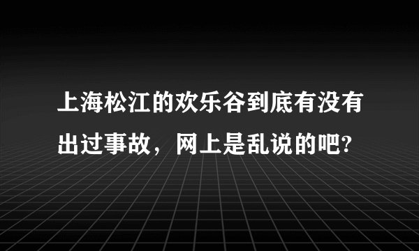 上海松江的欢乐谷到底有没有出过事故，网上是乱说的吧?