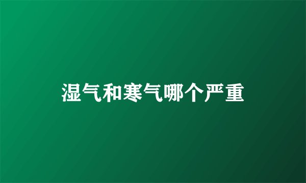 湿气和寒气哪个严重