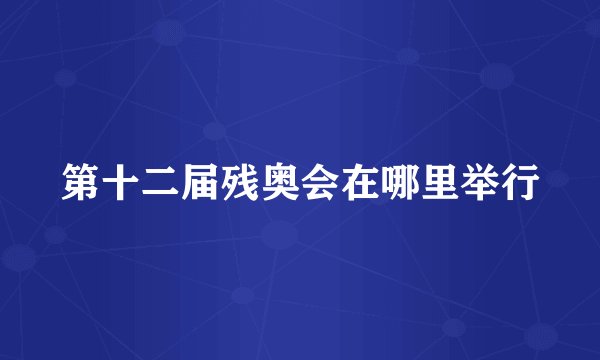 第十二届残奥会在哪里举行