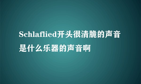 Schlaflied开头很清脆的声音是什么乐器的声音啊