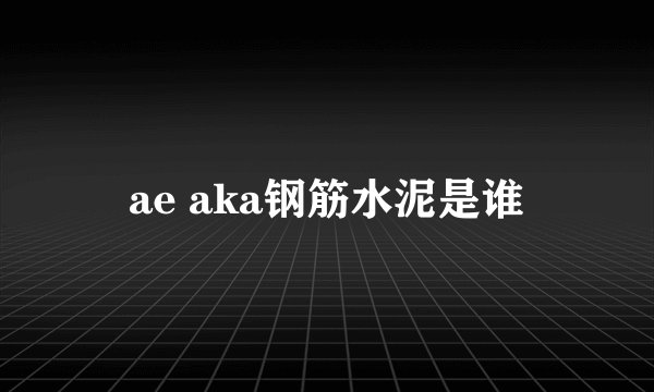 ae aka钢筋水泥是谁