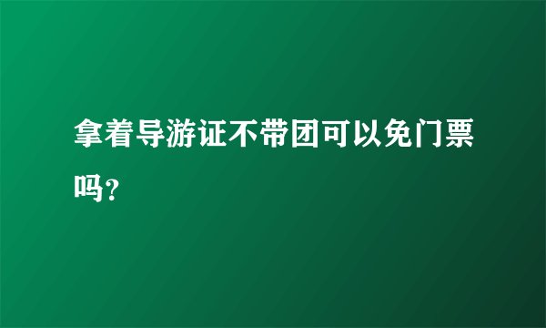 拿着导游证不带团可以免门票吗？
