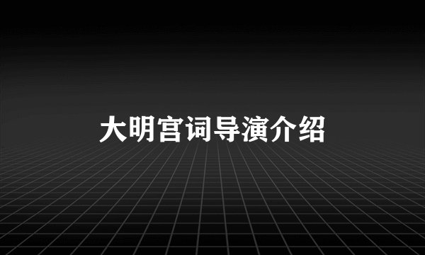 大明宫词导演介绍