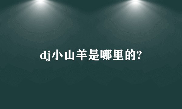 dj小山羊是哪里的?