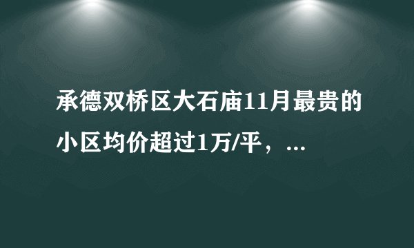 承德双桥区大石庙11月最贵的小区均价超过1万/平，均价10843元/平