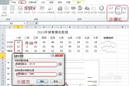 office2010迷你图怎么用