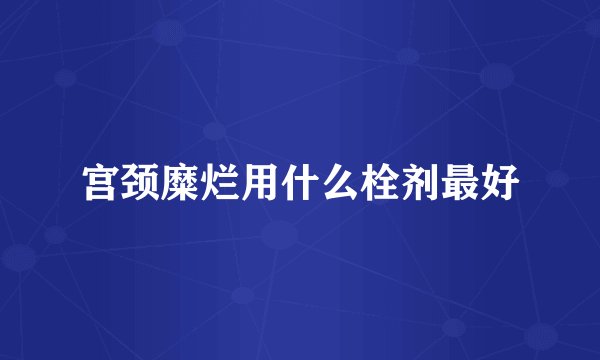 宫颈糜烂用什么栓剂最好