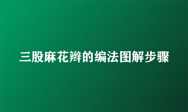 三股麻花辫的编法图解步骤