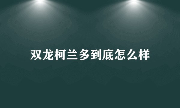 双龙柯兰多到底怎么样