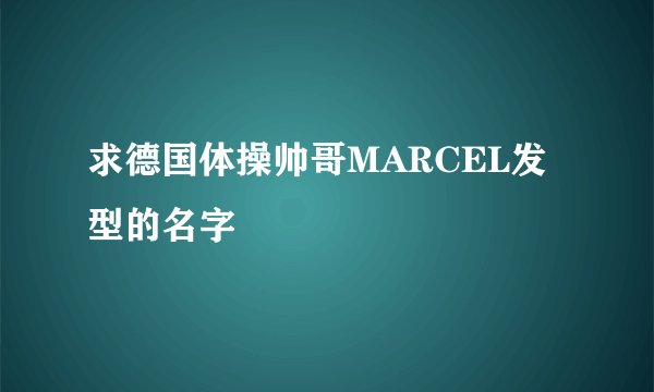 求德国体操帅哥MARCEL发型的名字